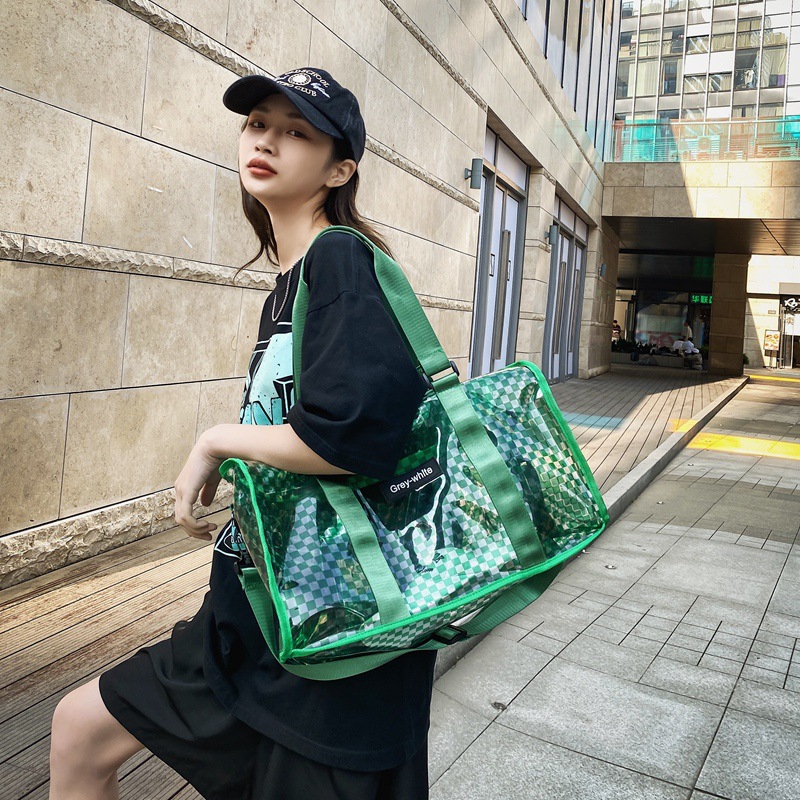 Transparent jelly travel bag fitness handbag for women