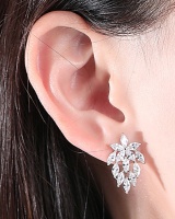 Leaves zircon earrings modeling creative stud earrings