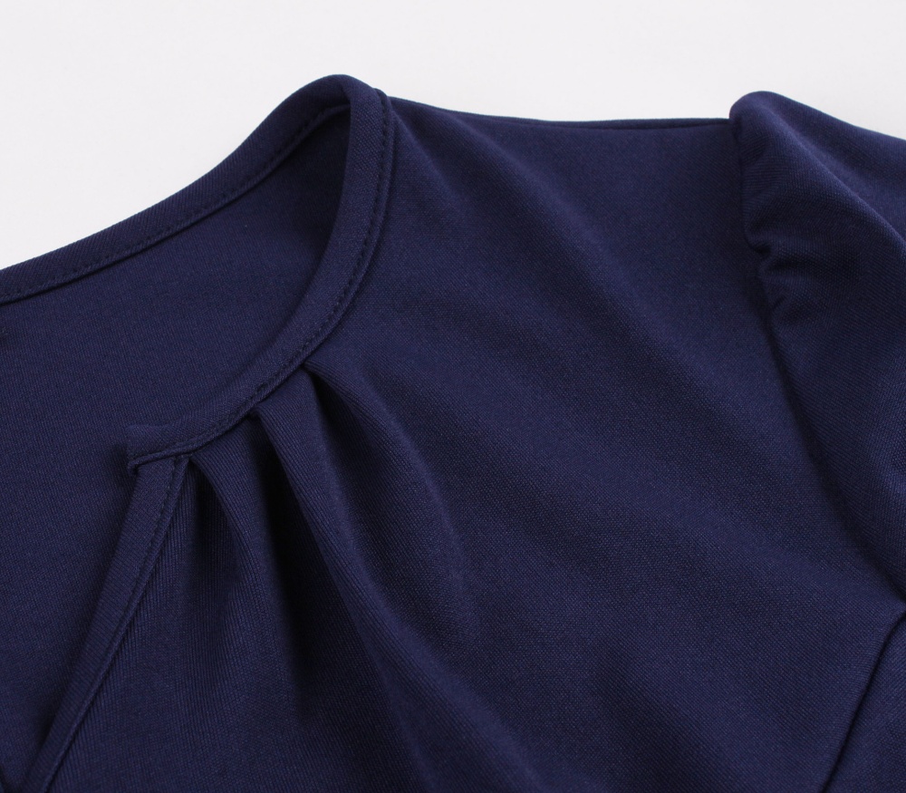 V-neck big skirt short sleeve simple hollow pure dress