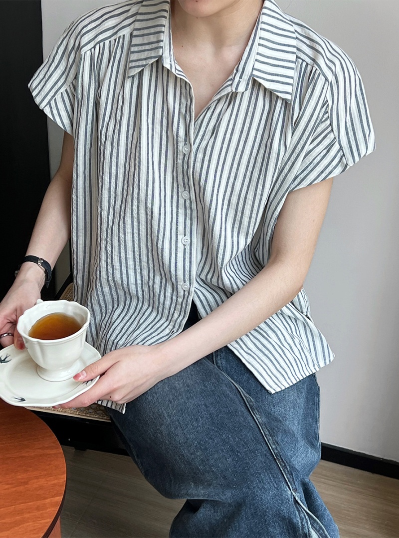 Summer Korean style refreshing slim shirt for women