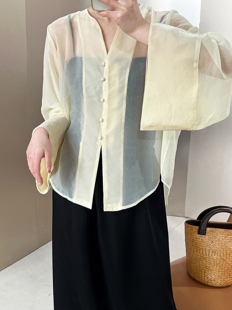 Chinese style sunscreen cardigan summer shirt for women