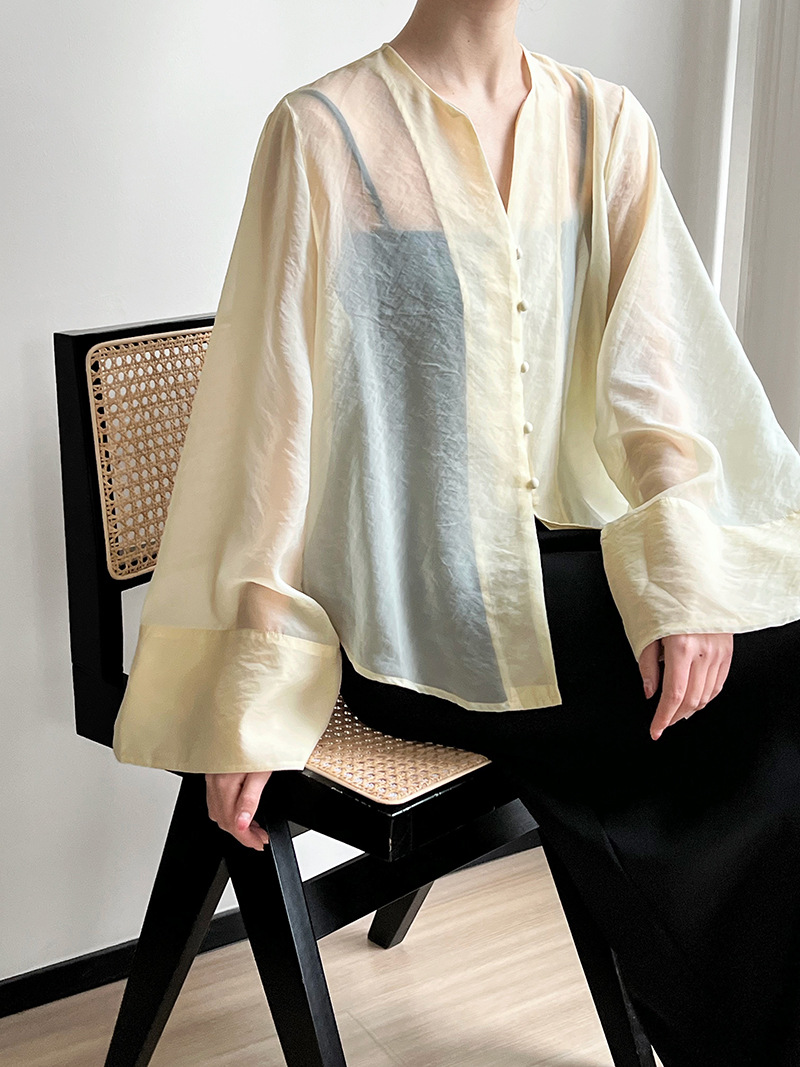 Chinese style sunscreen cardigan summer shirt for women