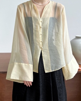 Chinese style sunscreen cardigan summer shirt for women