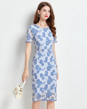 Long floral slim dress fat France style casual pants