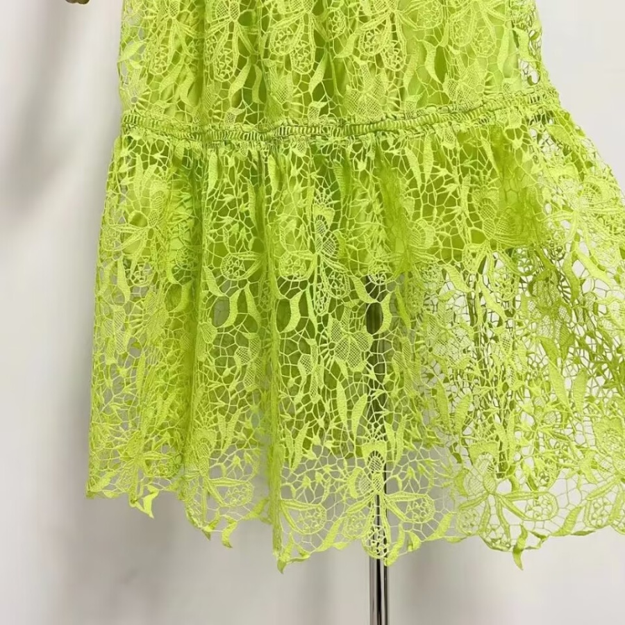 Sexy green dress double shoulder strap long dress