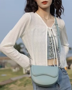 White spring and summer tops knitted tender cardigan