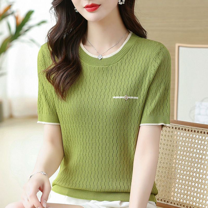 Western style thin tops slim bottoming T-shirt for women
