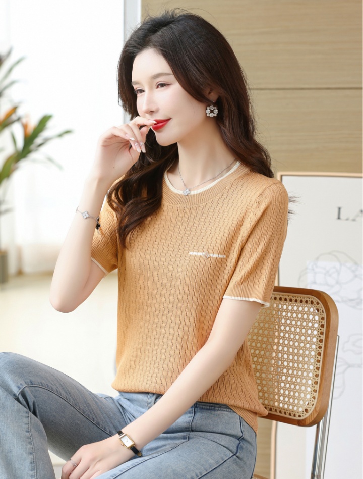 Western style thin tops slim bottoming T-shirt for women