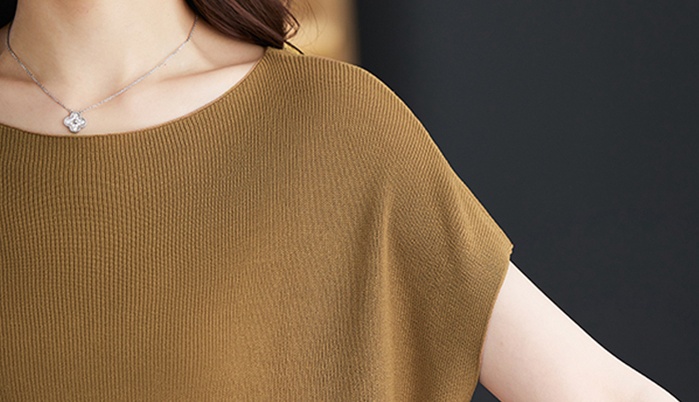 Short sleeve silk T-shirt summer tops for women