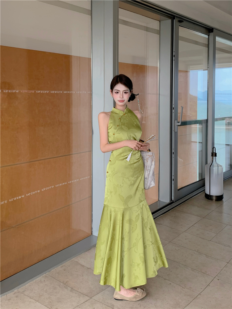 Summer sleeveless dress Chinese style long dress
