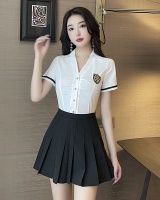 Uniform temptation pleated skirt sexy overalls shirt