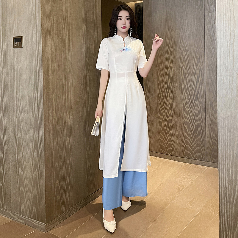 Overalls massage Chinese style long pants for women
