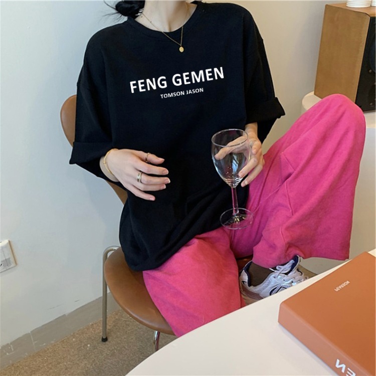 Short sleeve Korean style tops long T-shirt for women