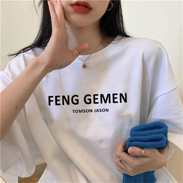 Short sleeve Korean style tops long T-shirt for women