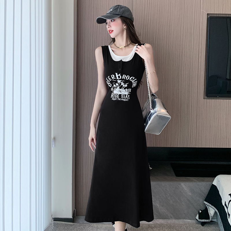 Fashion temperament long dress exceed knee dress for women