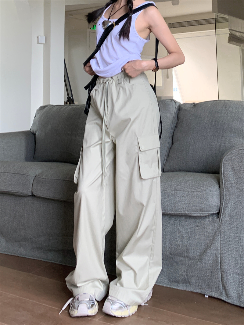 High waist thin all-match work pants retro Casual pants