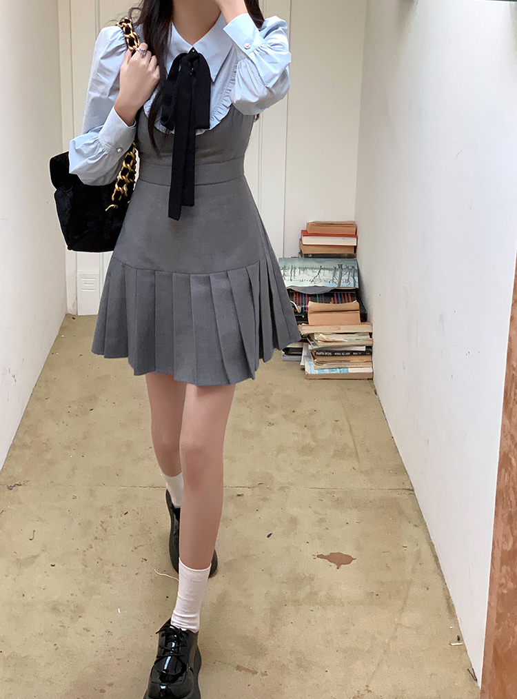 Spring and summer college T-back autumn dress for women