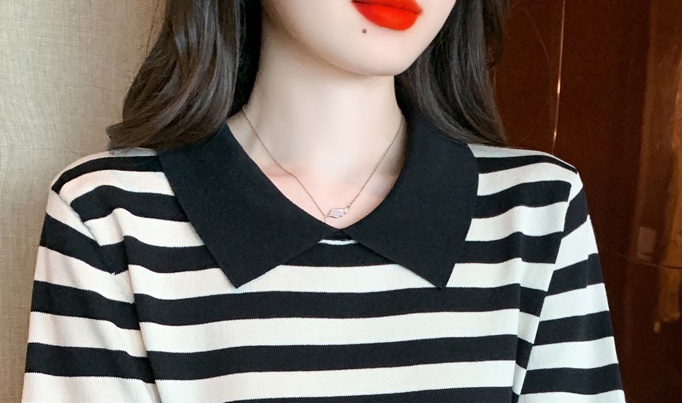 Korean style loose summer T-shirt stripe simple tops for women