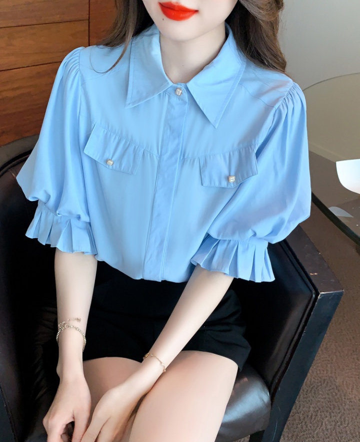 Sweet Korean style chiffon shirt Western style summer tops