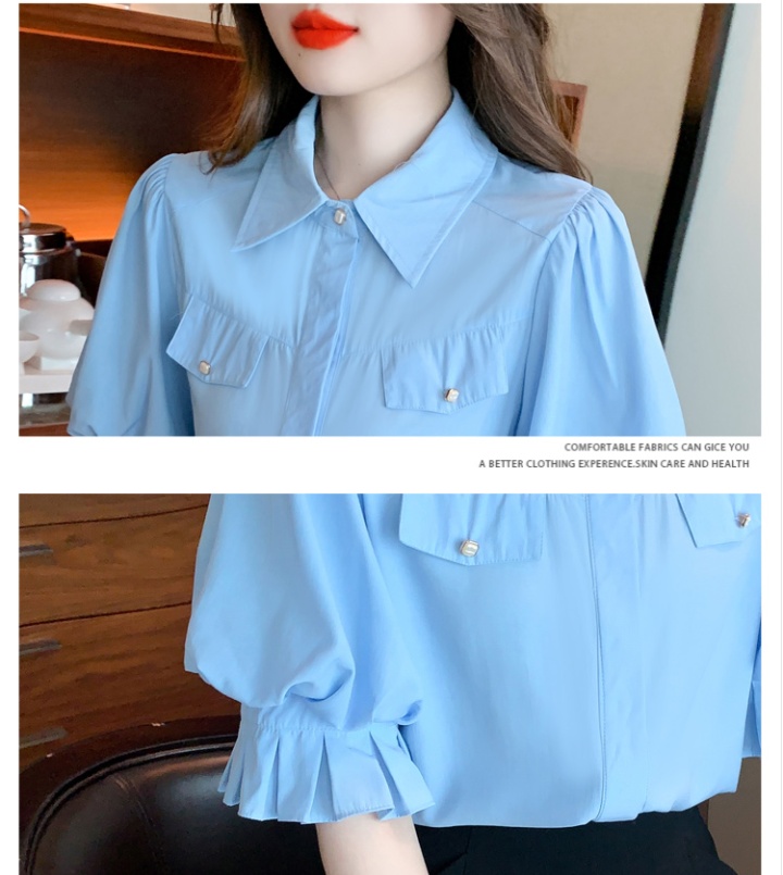 Sweet Korean style chiffon shirt Western style summer tops