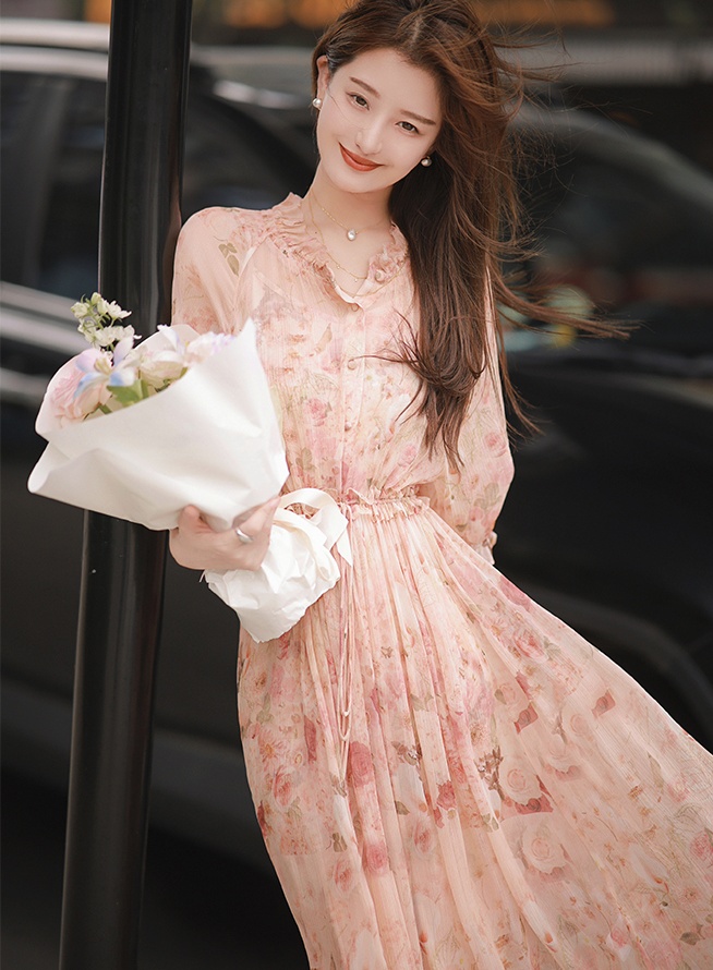 Chiffon summer tender floral dress