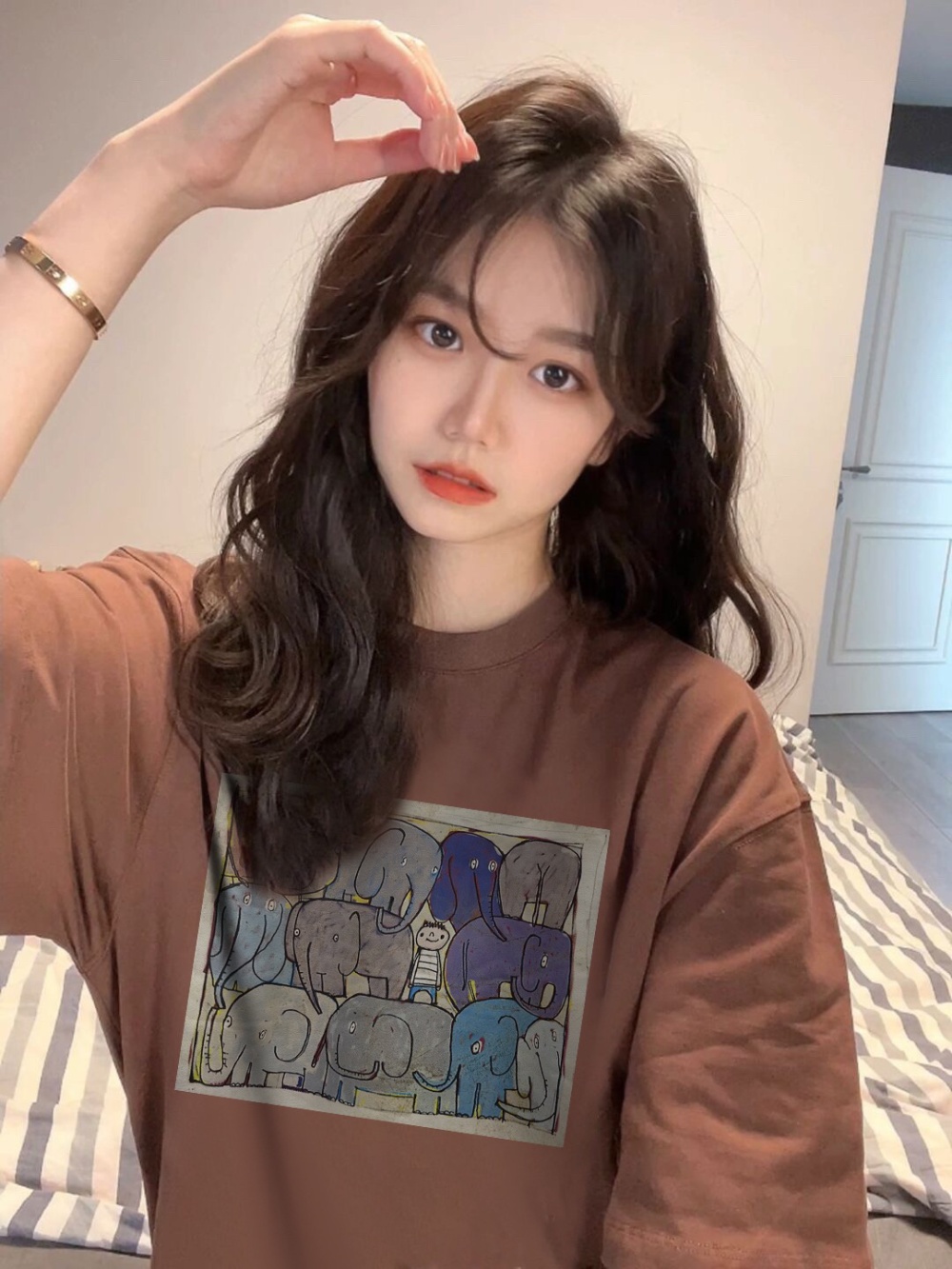 Loose T-shirt Korean style tops for women