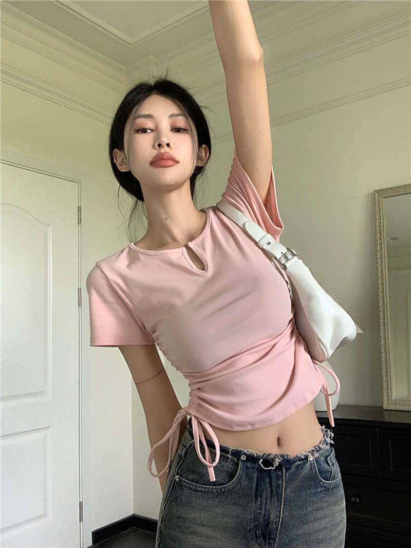 Spicegirl all-match Korean style tops slim niche T-shirt
