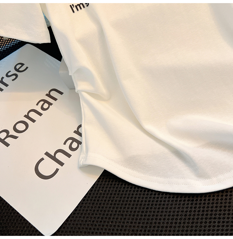 Round neck all-match sequins short sleeve T-shirt for women