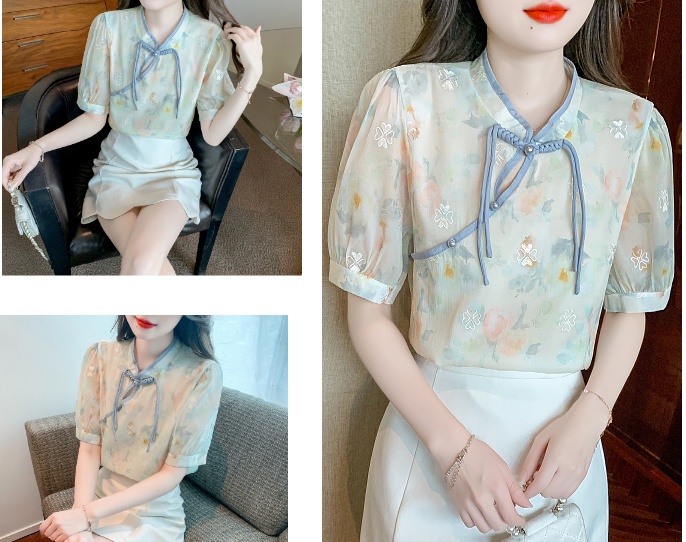 Summer thin small shirt light Chinese style tops