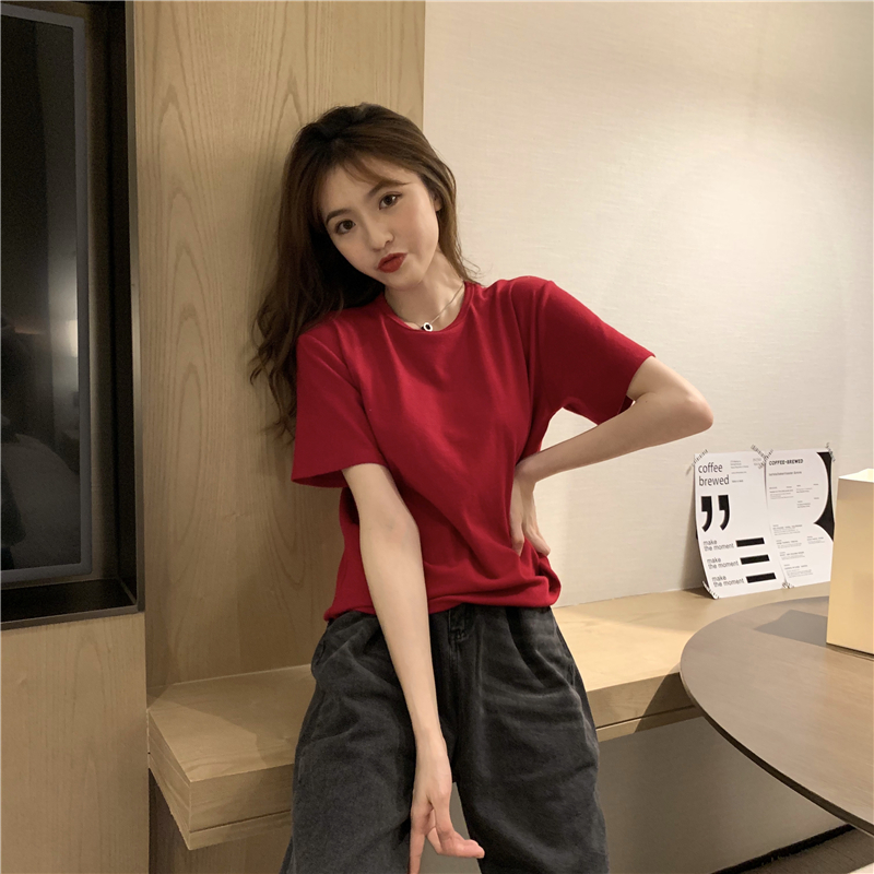 Western style Korean style short sleeve T-shirt