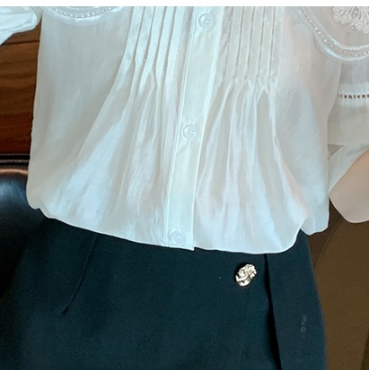 Light rhinestone cardigan thin beading shirt for women