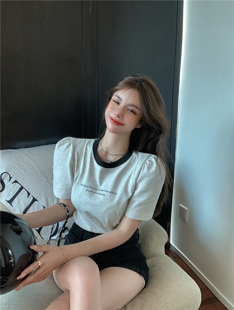Slim short sleeve T-shirt Korean style summer tops