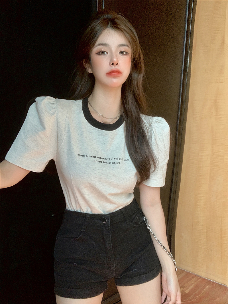 Slim short sleeve T-shirt Korean style summer tops