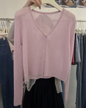 Thin Korean style tops Casual cardigan for women