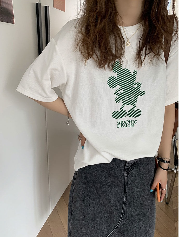 Korean style loose T-shirt spring and summer long tops