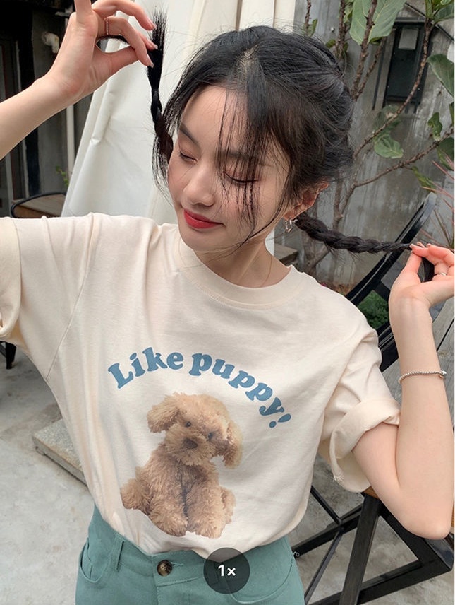 Short sleeve long tops Korean style T-shirt for women