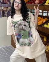Long Korean style tops spring and summer loose T-shirt for women