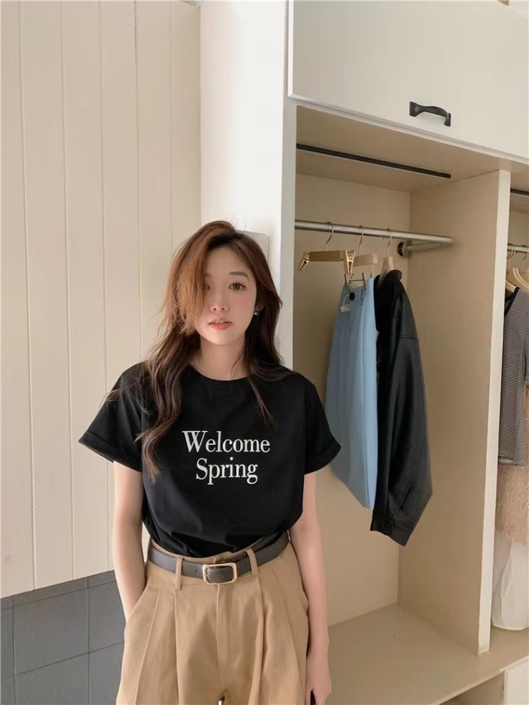 Korean style loose tops spring and summer T-shirt for women