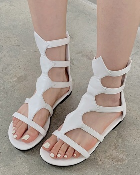 Rome summer open toe hollow high-heeled bandage sandals
