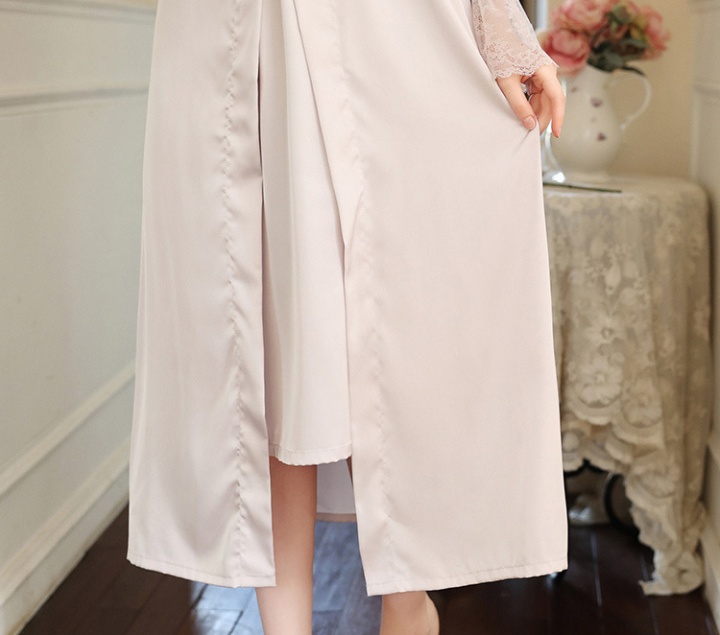 Court style temperament long skirt elegant robe 2pcs set