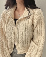 Temperament sweater double zip cardigan for women