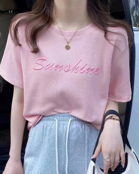 Letters round neck tops Korean style sweater