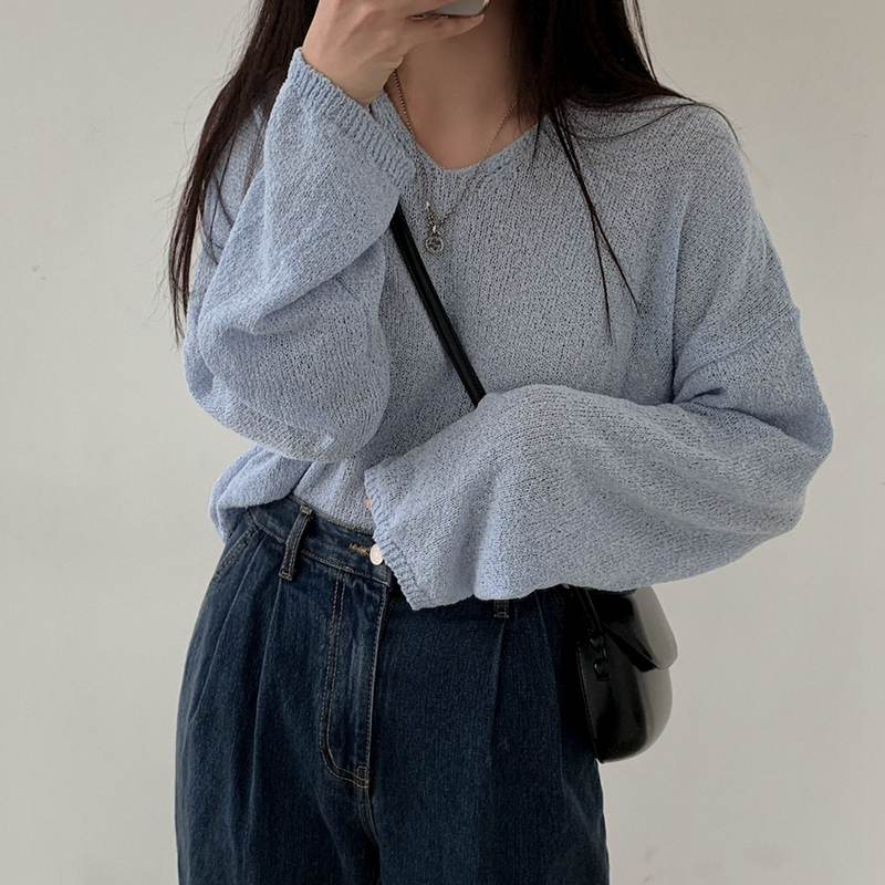 Korean style lazy smock loose sunscreen sweater for women