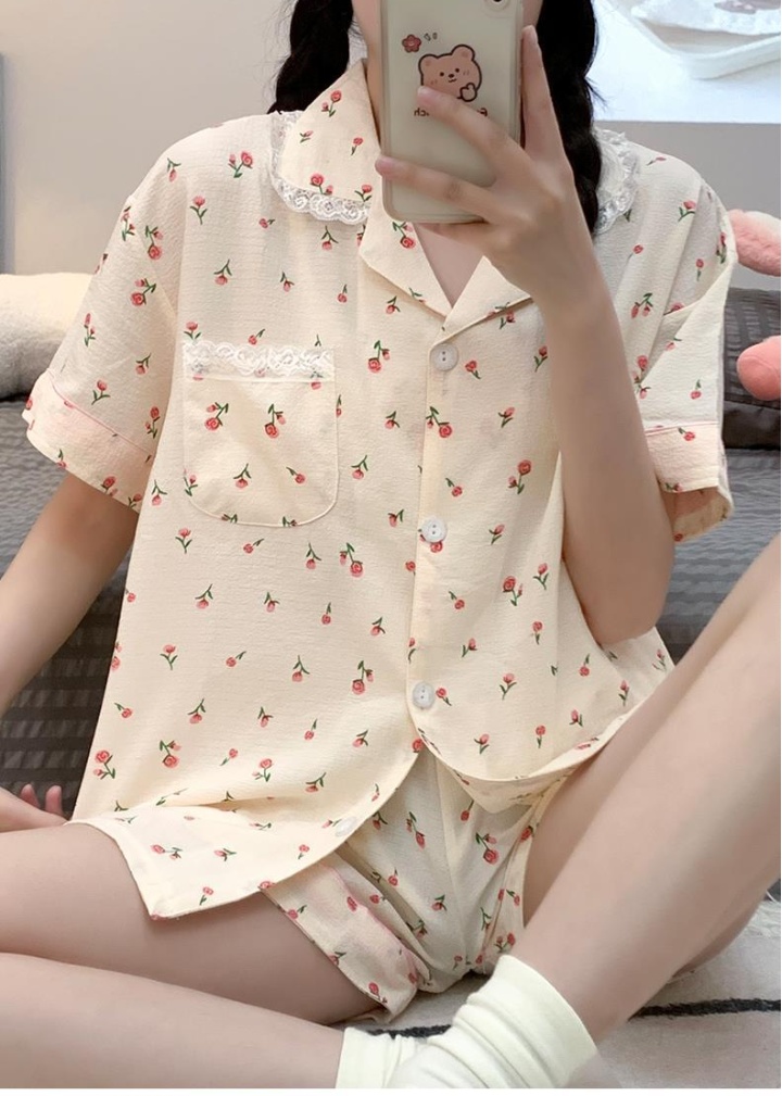 Fashion homewear cartoon summer pajamas a set for women