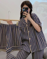 Spring and autumn cardigan pajamas 3pcs set for women