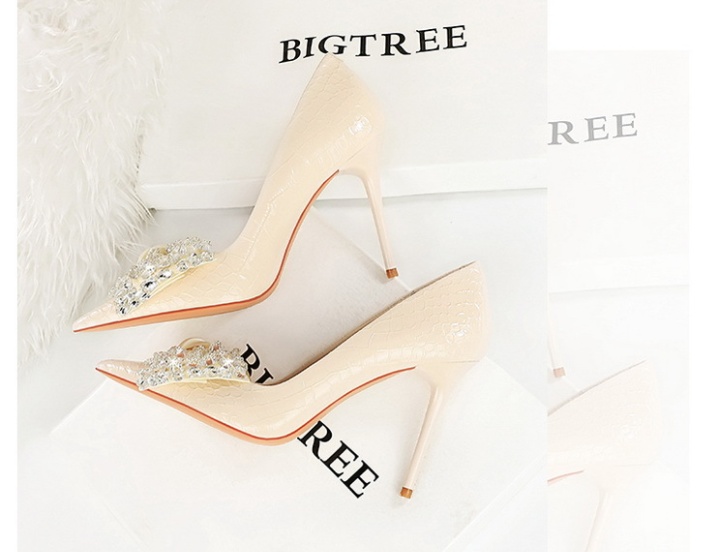Pointed shoes rhinestone high-heeled shoes for women