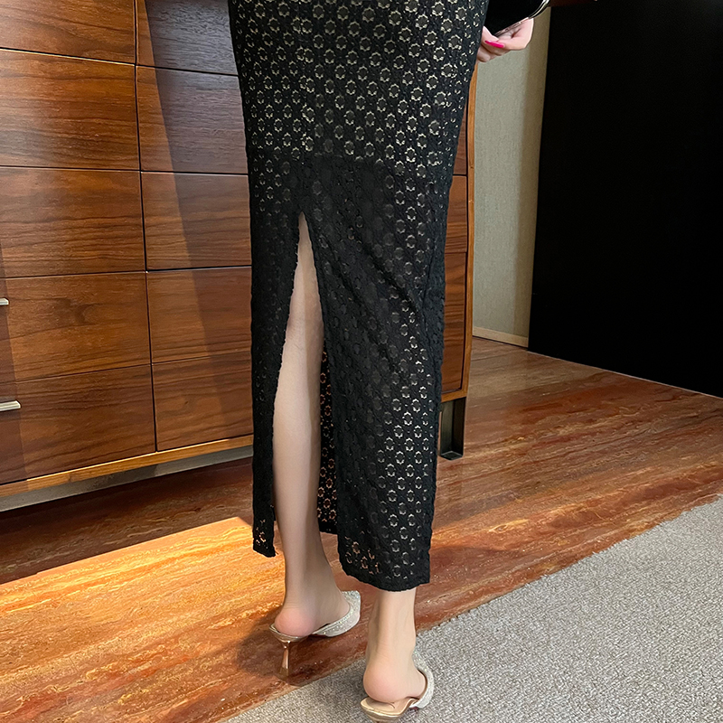 Lace package hip sling slim sleeveless dress