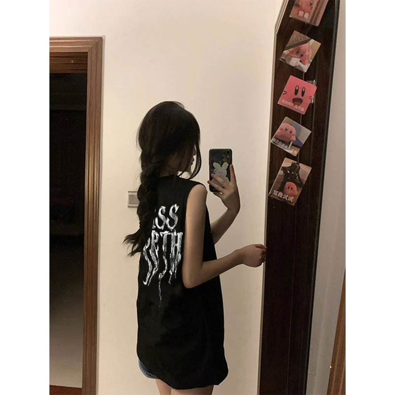 Pure cotton printing summer sleeveless vest for women