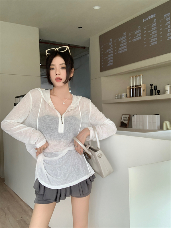 Cover belly slim long sleeve breathable summer smock