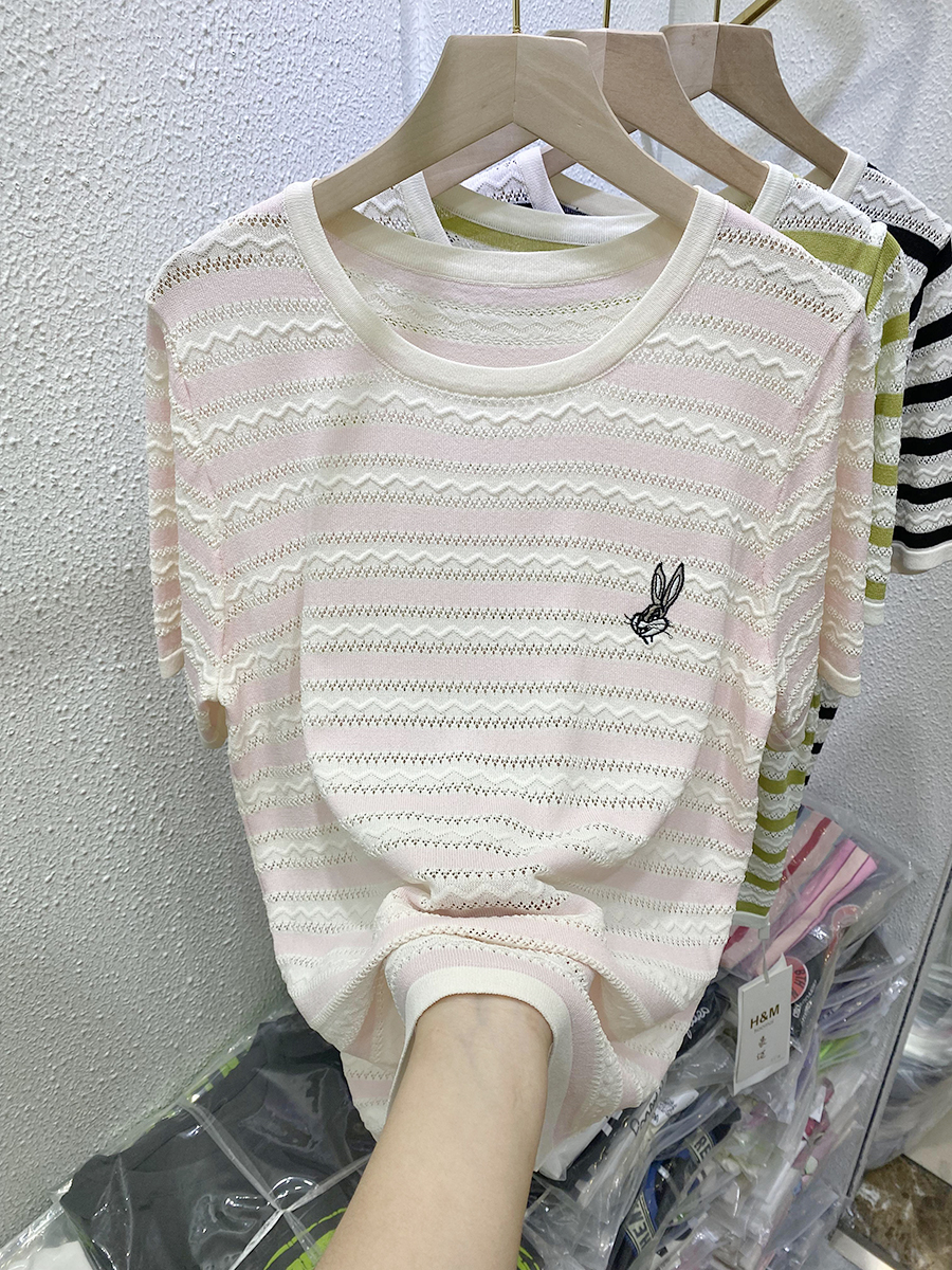 Summer sweater short sleeve tops for women